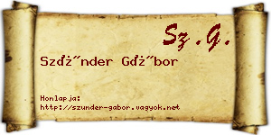 Szünder Gábor névjegykártya