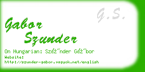 gabor szunder business card
